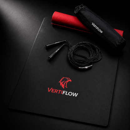 VERTIFLOW Performance Jump Kit – Premium Training Mat, Flow Jump Rope & Carry Bag