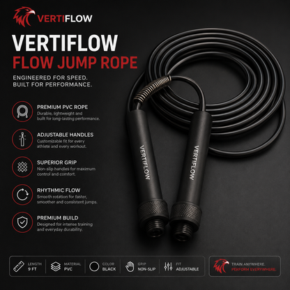 VERTIFLOW Flow Jump Rope – Adjustable Premium Speed Rope for Cardio & Training