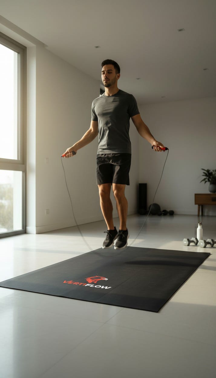 VERTIFLOW Performance Jump Kit – Premium Training Mat, Flow Jump Rope & Carry Bag
