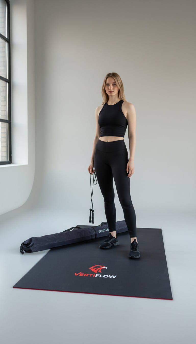 VERTIFLOW Performance Jump Kit – Premium Training Mat, Flow Jump Rope & Carry Bag